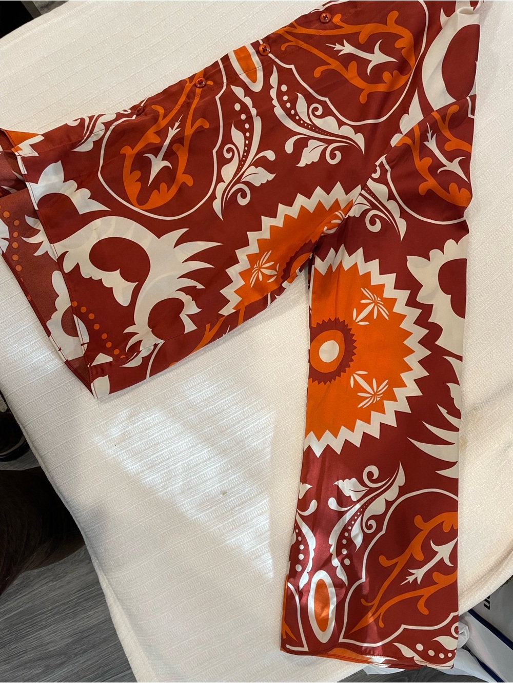 Rachel Zoe Rust, Orange & Cream Paisley Medallion Scarf